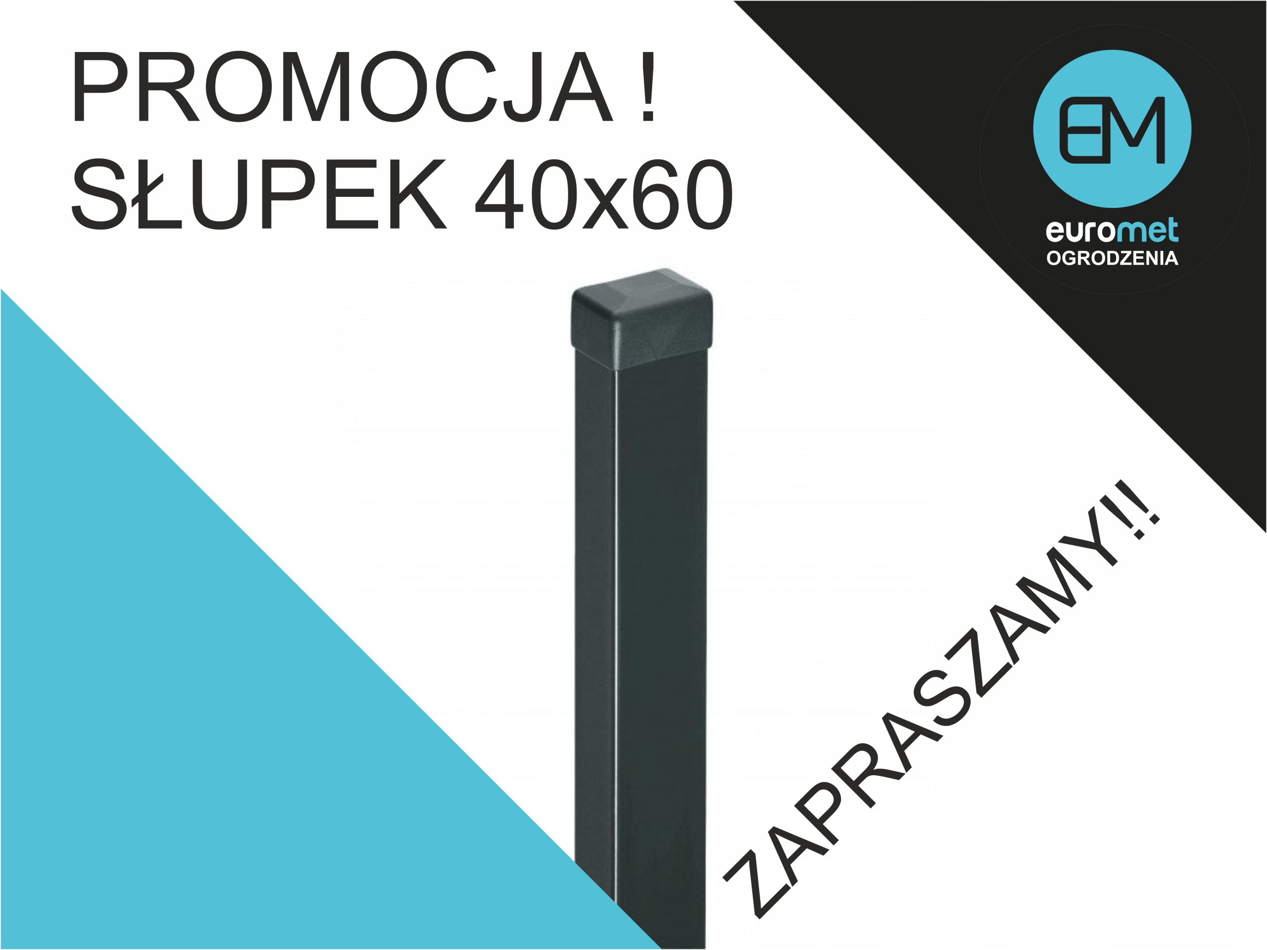 10x plotové stĺpiky 40x60 200cm antracitová čierna
