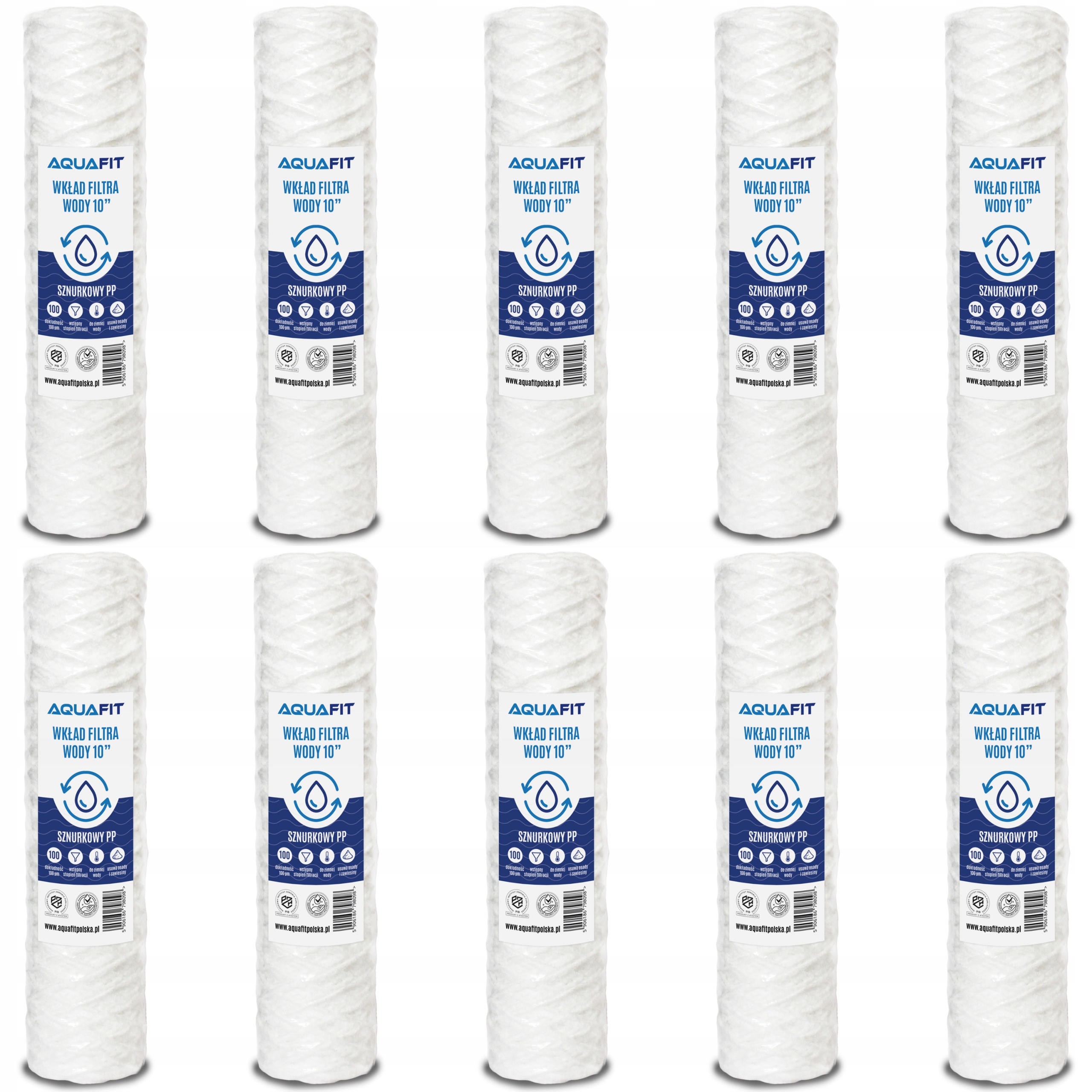 Filtračná vložka Aquafit Filtračná vložka na vodu 10 palcov String PP 100 mikrónov 0 l