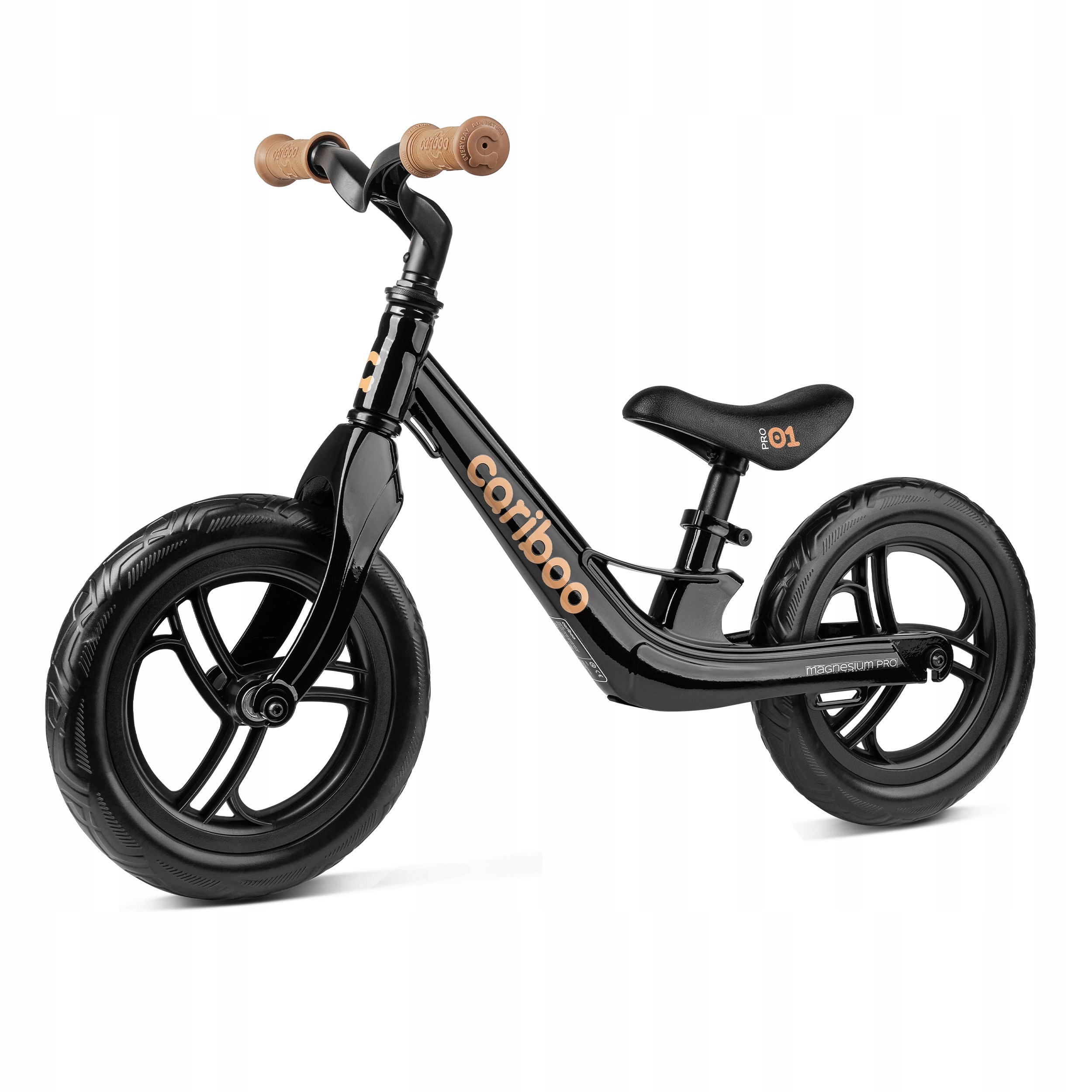Cariboo Magnesium Pro detské odrážadlo 12" čierne horčíkový rám ľahký bicykel