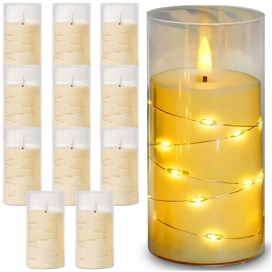 12x LED Sviečka s Efektom Plameňa 12,5 cm – Ideálna na Dekorácie a Oslavy