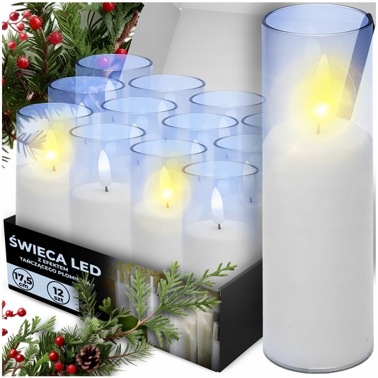 LED sviečka s realistickým efektom plameňa na batérie, 15 cm