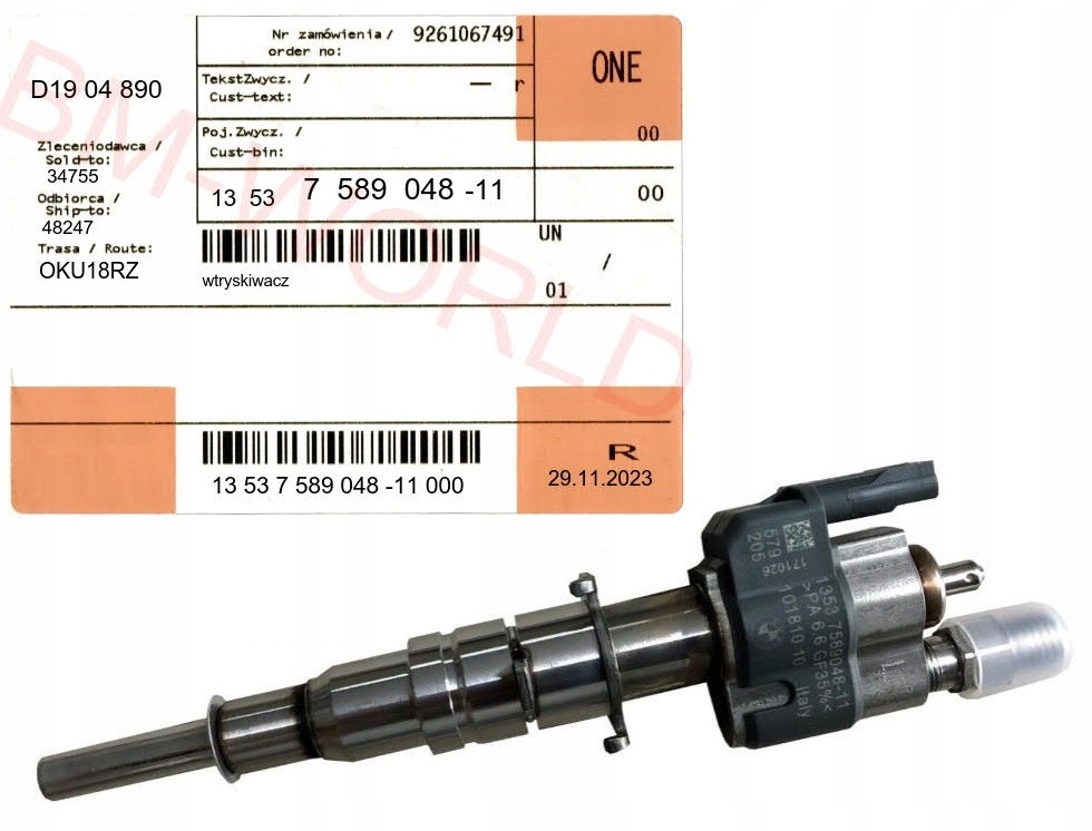 Originálny vstrekovač paliva BMW 13537589048 OE pre motory N43 N53