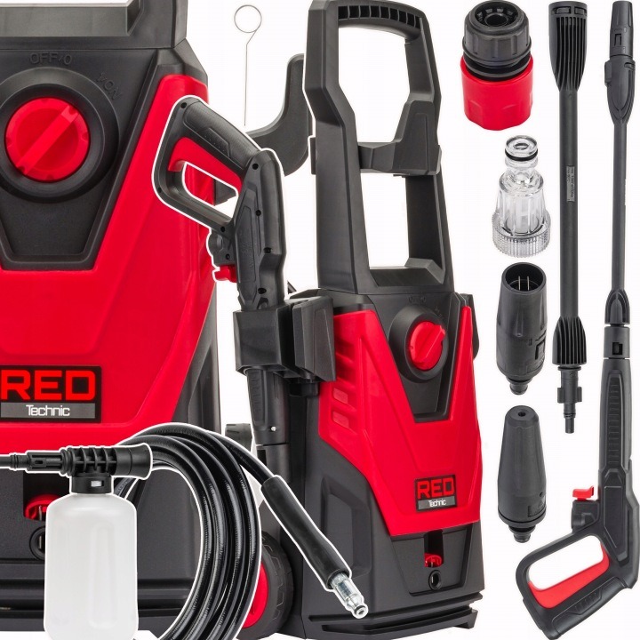 RED TECHNIC RTMC0028 vysokotlakový čistič 1600 W s hliníkovým čerpadlom a XXL príslušenstvom