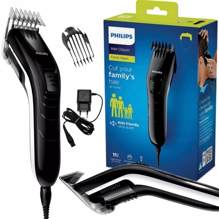 Philips QC5115/15 – pánsky zastrihávač vlasov pre deti a dospelých, 11 nastavení dĺžky, sieťový, samoostriace čepele, čierny