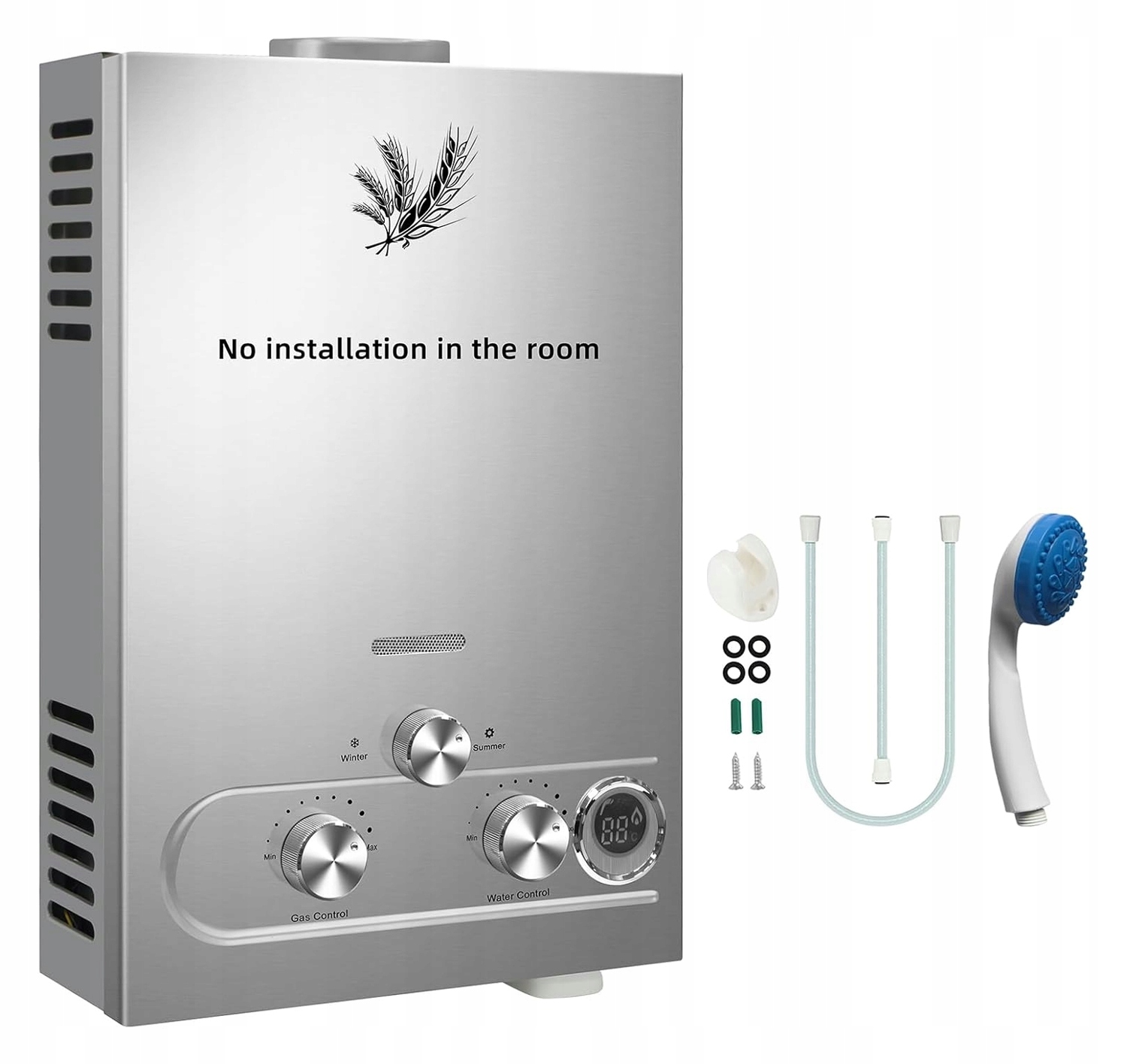 Prietokový LPG ohrievač vody 16 kW 8 l/min | LED displej | Nástenný ohrievač