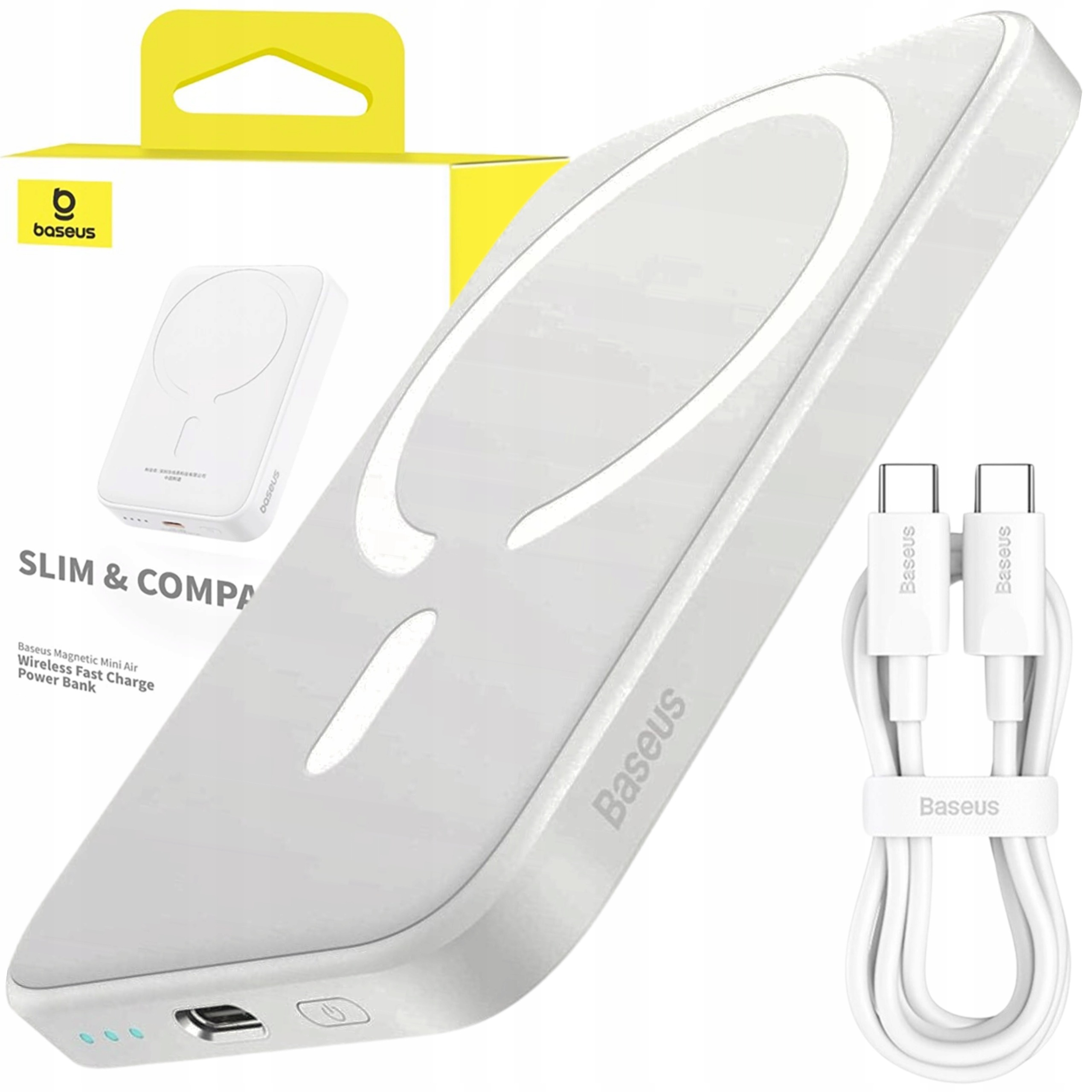 Powerbanka Baseus Magnetic Mini 6000 mAh MagSafe 20 W Qi bezdrôtová USB-C LED čierna