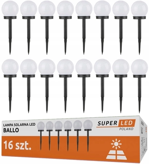 Solárna zapichovacia záhradná lampa - Solárna lampa SuperLED, biela, 34 cm, 16 ks.