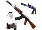 Replika pušky Kalasznikow AK-47 s baterkou a laserom+Granát