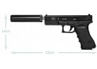 Replika guľovej zbrane C15A+GLOCK 17 ASG kovová