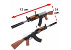 Guľová zbraň Kalashnikov AK-47 s laserovým zameriavačom+2 terče VYPR