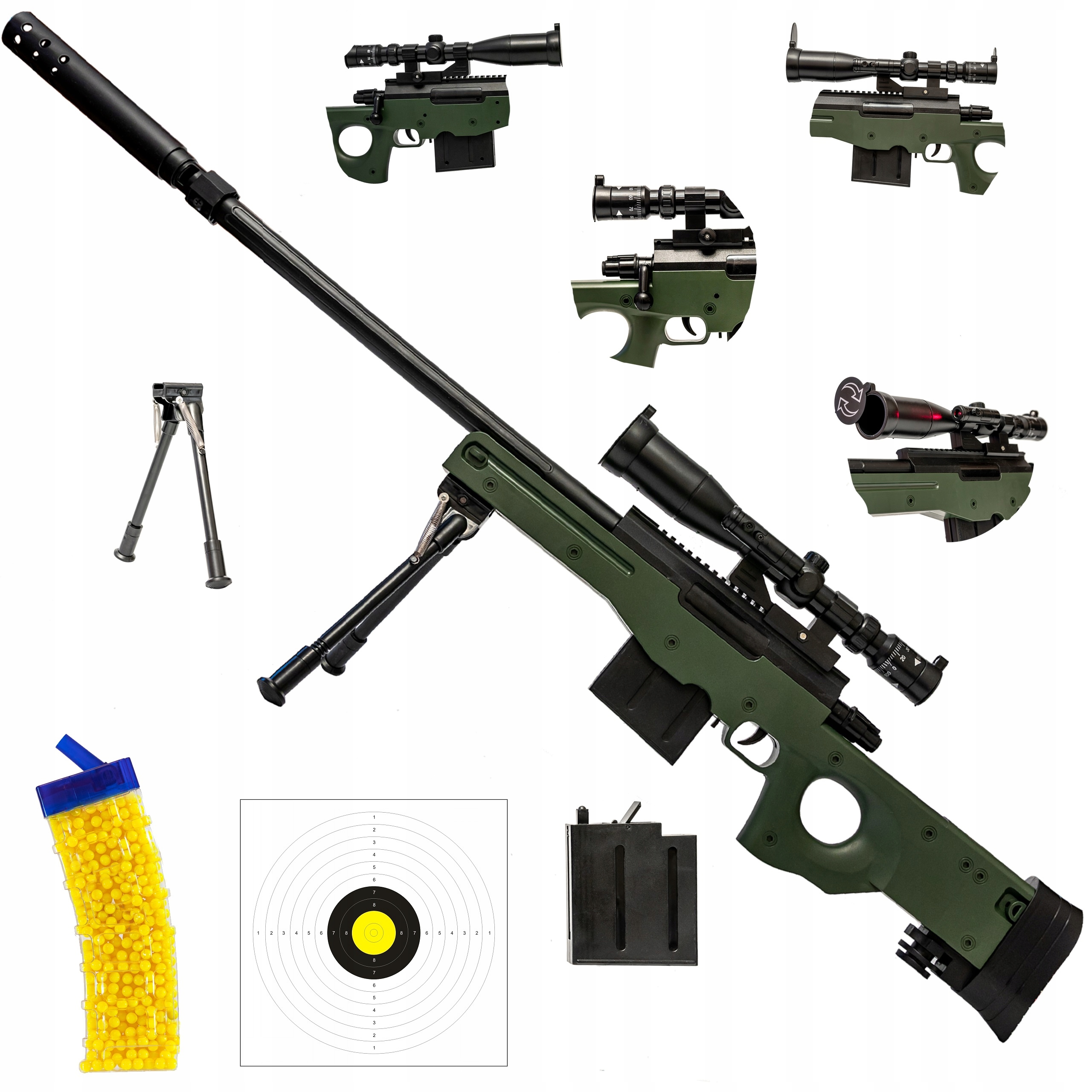 Ostreľovacia puška s laserom AWP+granát 800 BB