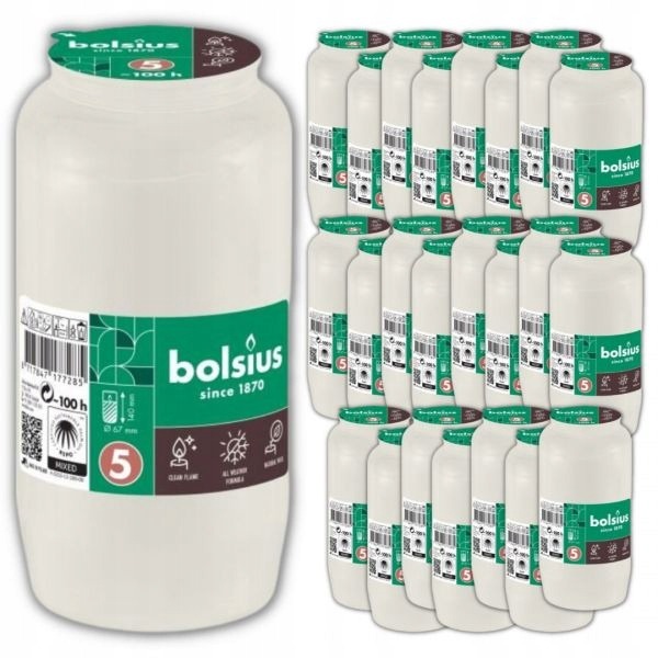 Parafínovo-olejové náplne Bolsius Compo RC5 100H – 140 mm, 24 ks