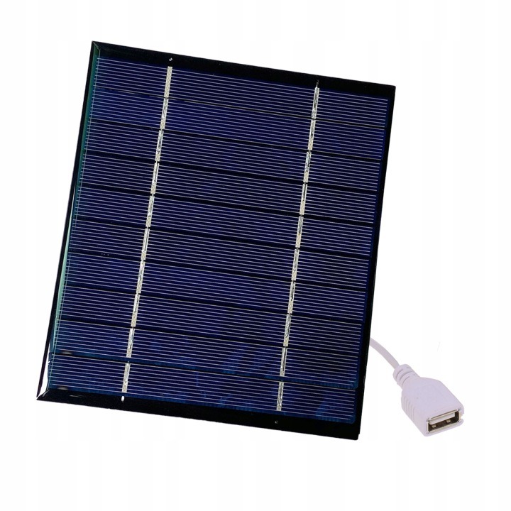 Solárny panel 2,5 W USB 5 V 150×130 mm prenosná nabíjačka telefónov kemping čierna