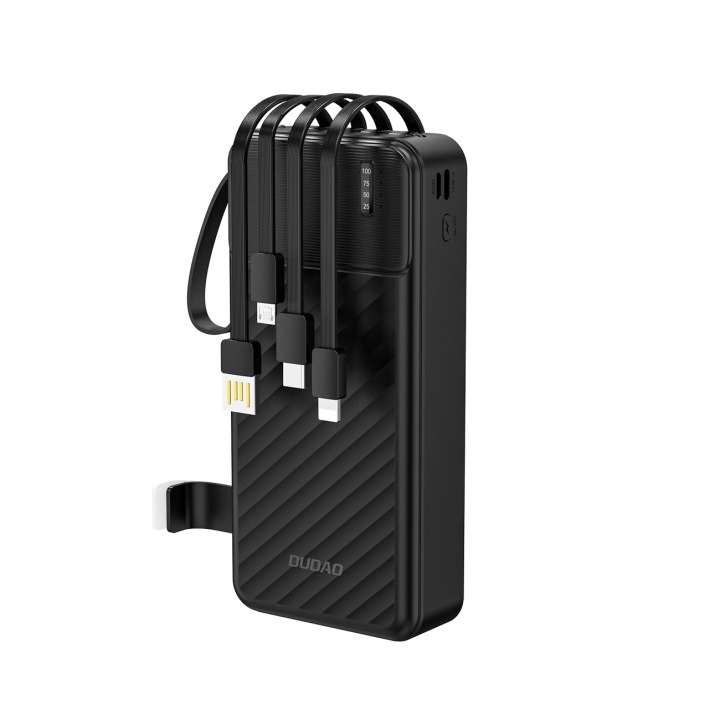 Powerbanka Dudao K11 Pro 20000 mAh vstavané káble USB-C Lightning 4 zariadenia čierna