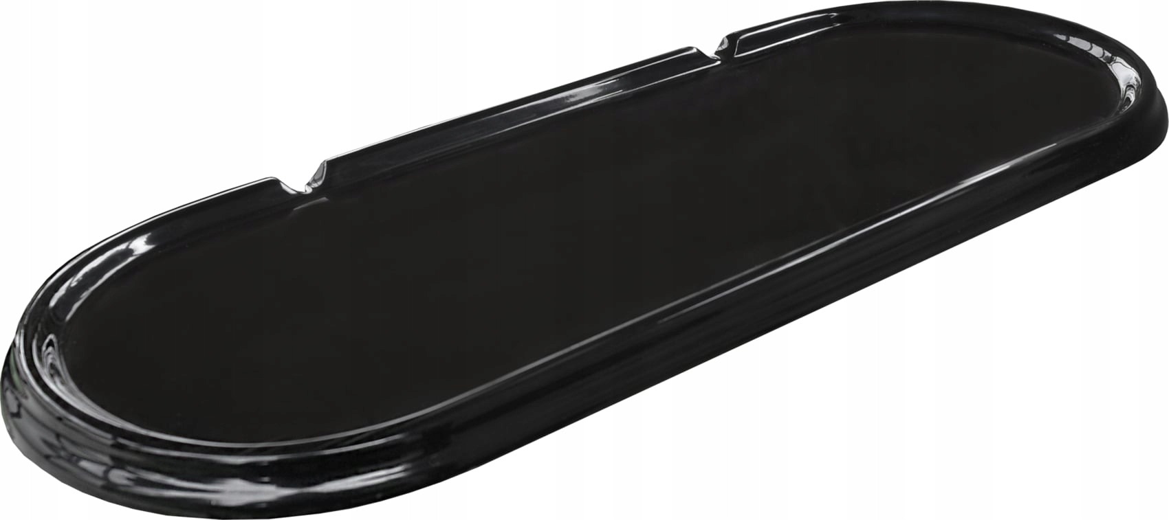 Čierna náhrobná podložka 51 × 19 cm – živicová kamenná tácka pod sviečky a vázy na hrob
