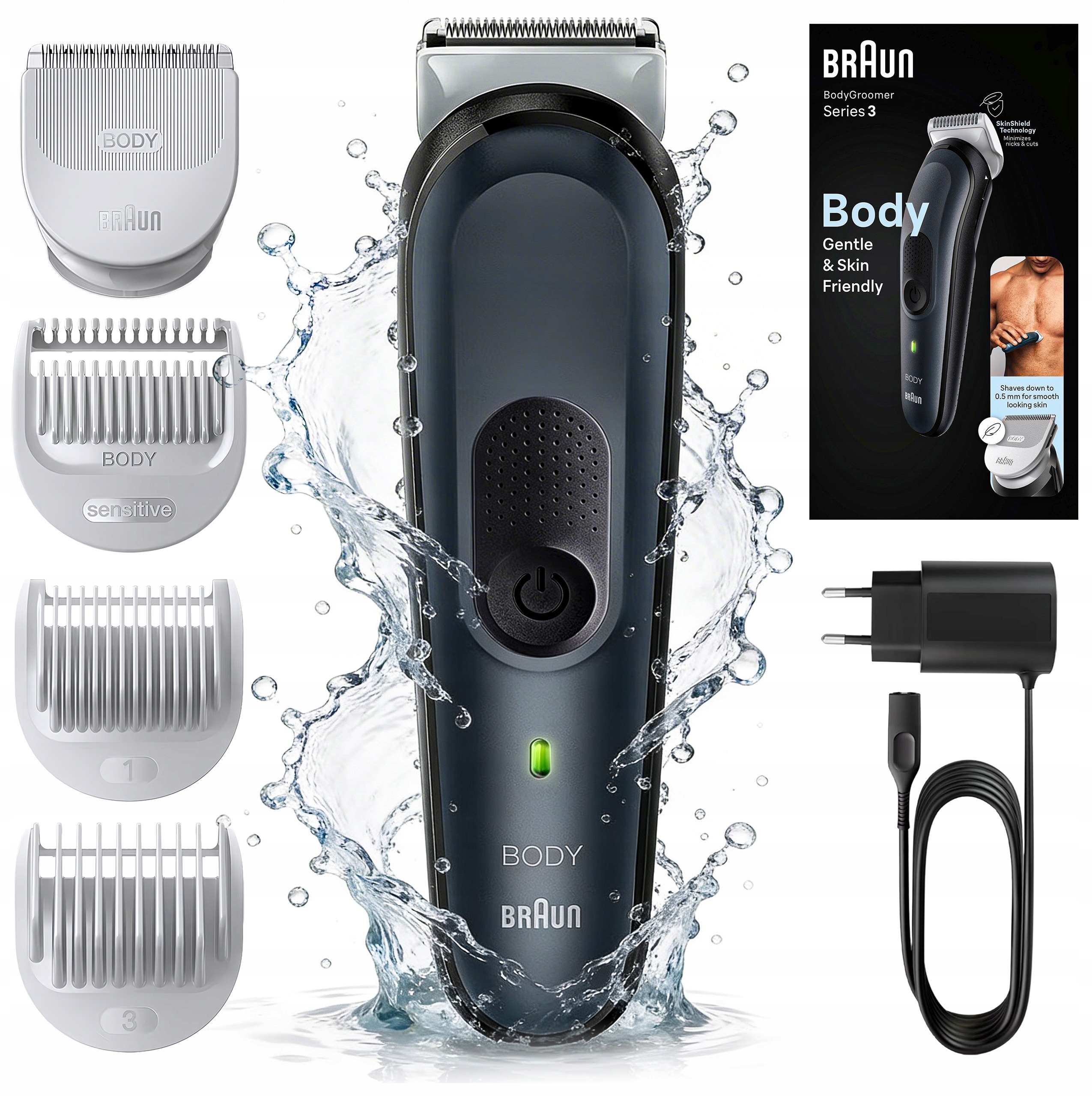 Braun BodyGroomer BG3 Intímne zóny, zastrihávač tela, brady a chĺpkov, LED, NiMH, 80 min prevádzka