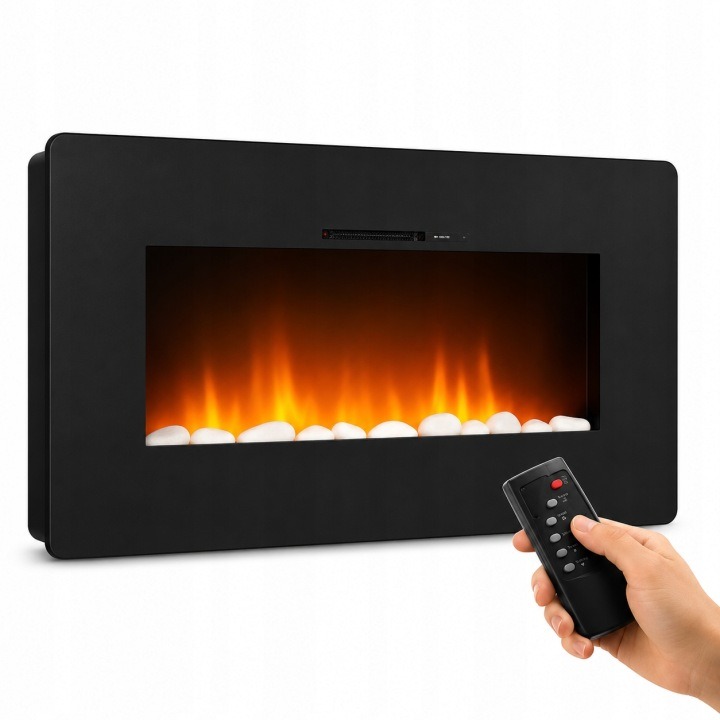 Nástenný elektrický krb POLAR 2000 W LED s diaľkovým ovládaním a efektom plameňa
