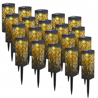 Solárna zapichovacia záhradná lampa - Cortina vstavaná solárna lampa, čierna, 28 cm, 4 ks.
