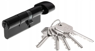 Zámok na dvere -  24H Archer Black Vložte E8 s gombom triedy G35/60