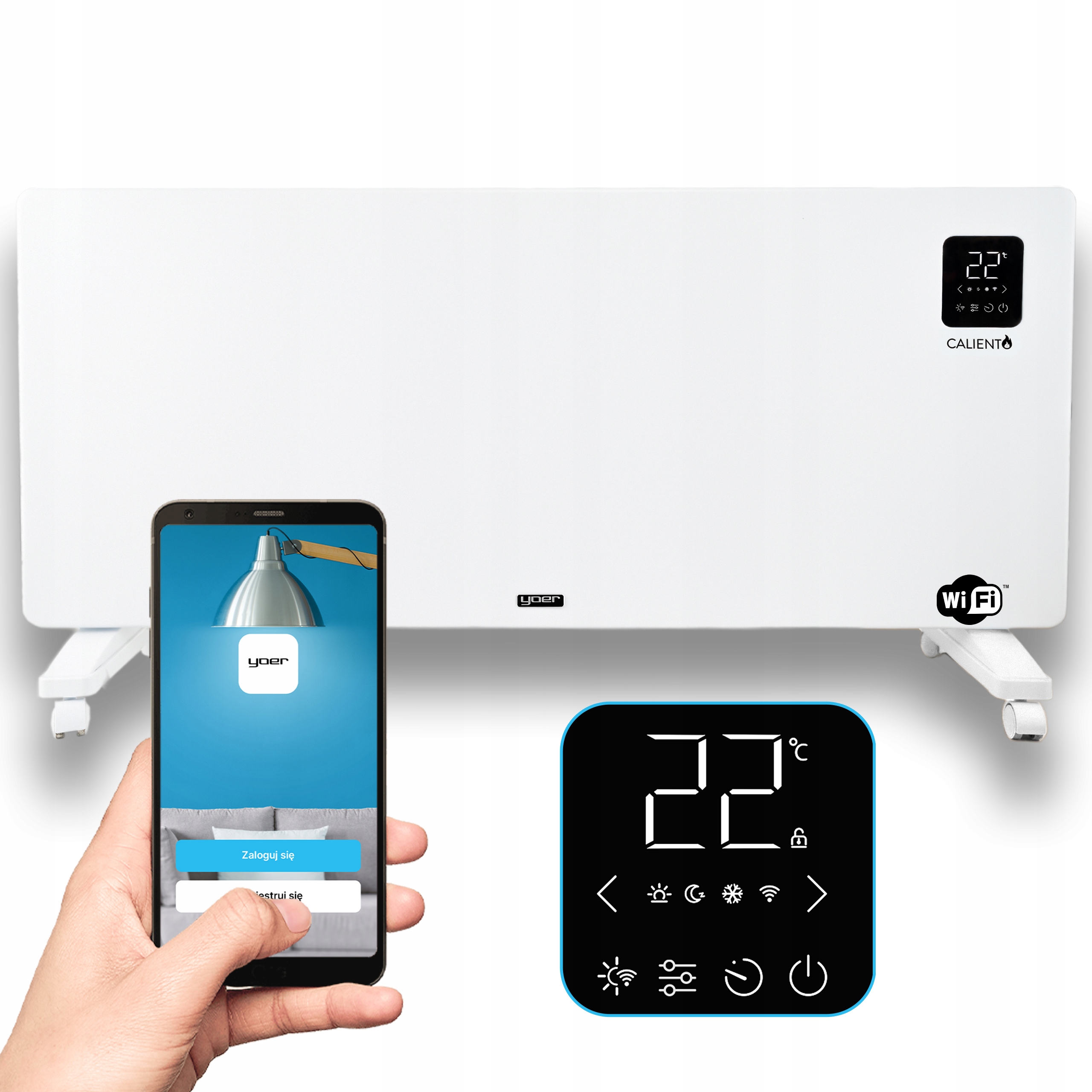 Biely konvektor s výkonom 2500 W