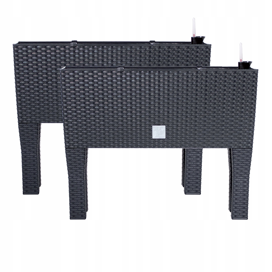 Kvetináč Prosperplast 60 cm x 25 x 46 cm plastový odtieň sivá a strieborná