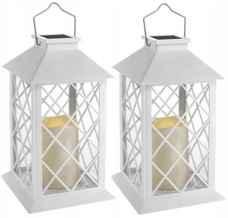 Solárna zapichovacia záhradná lampa - Solárna lampa SuperLED, biela, 27 cm, 2 ks.