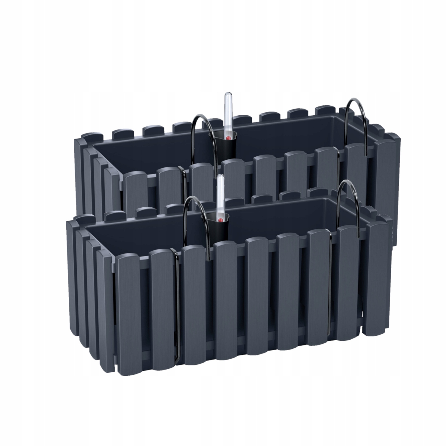 Kvetináč Prosperplast 38 cm x 18 x 16,2 cm plastový odtieň sivá a strieborná