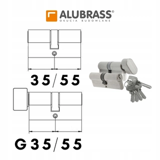 Zámok na dvere - 35/55+G35/55 Vložky Systém 1 Kľúč, nikel