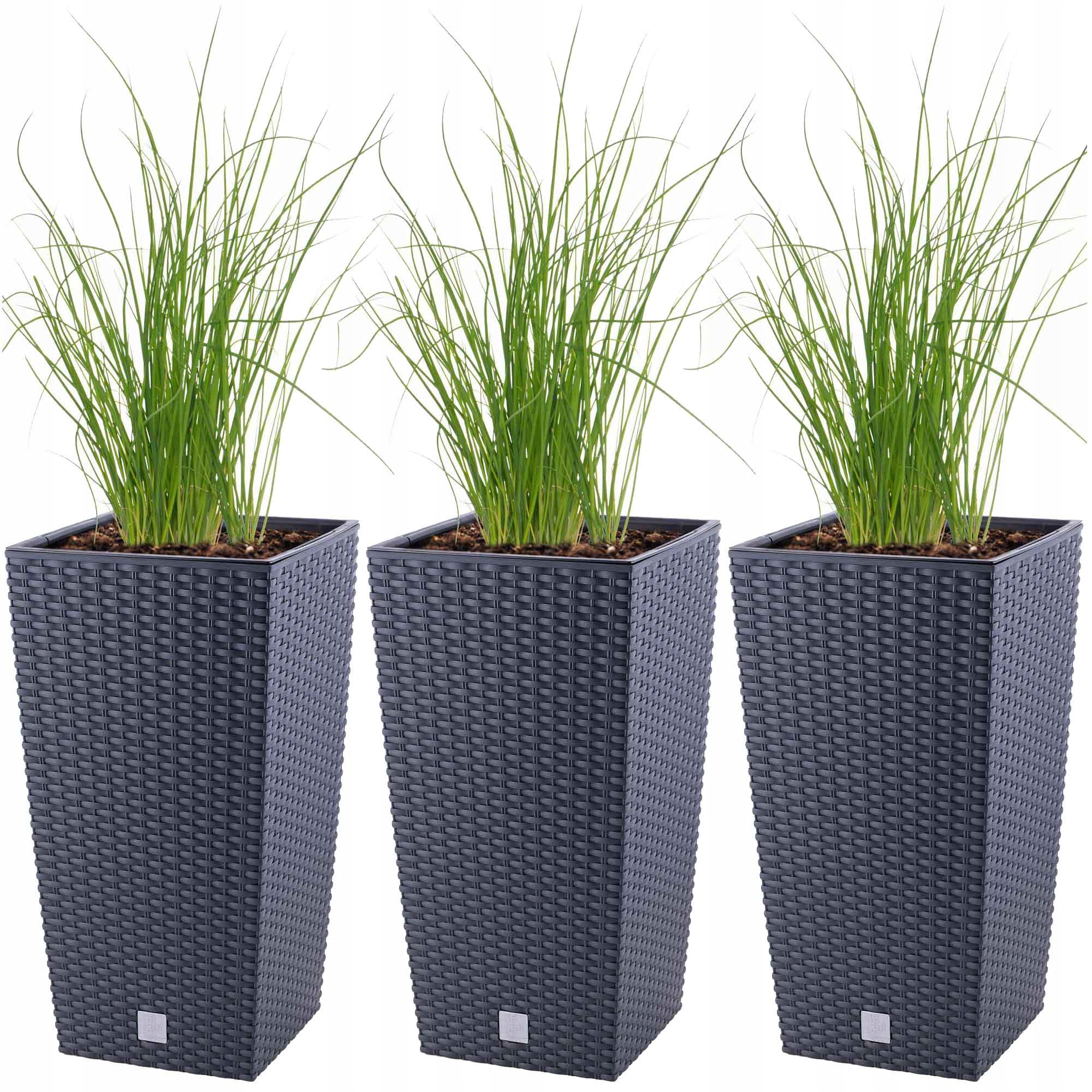 Kvetináč Prosperplast 20 cm x 20 x 37,6 cm, grafitový plast