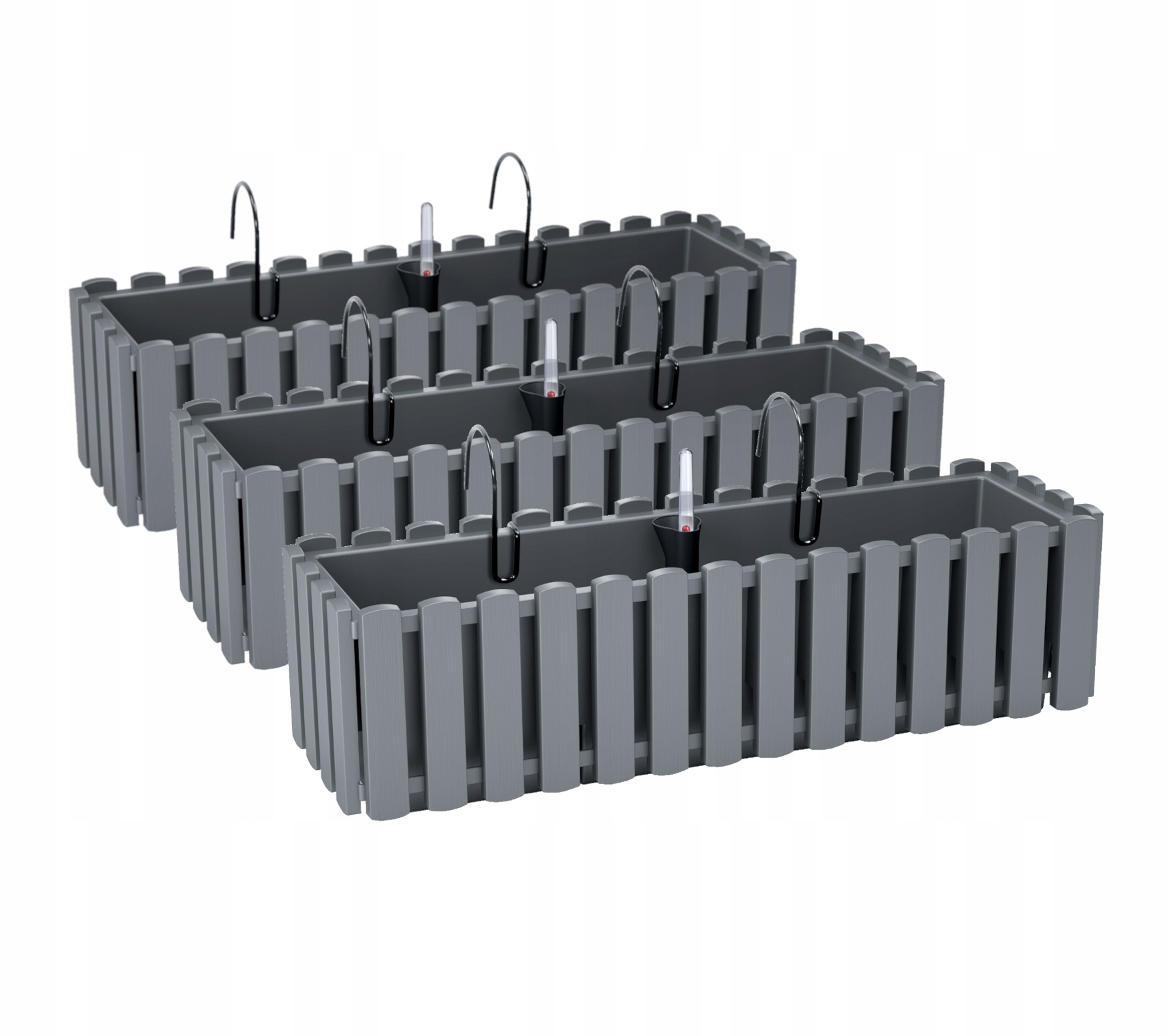 Prosperplast kvetináč 58 cm x 18 x 16,2 cm priemer 58 cm plast odtiene sivej a striebornej