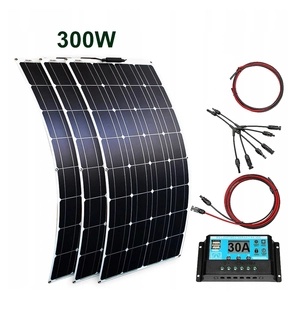 Solárny panel - 3x SOLÁRNY PANEL 100w flexibilný + REG 30A set 300W