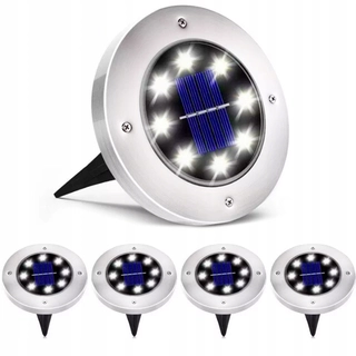Solárna zapichovacia záhradná lampa - Maibang vstavaná solárna lampa strieborná 12,5 cm 4 ks.