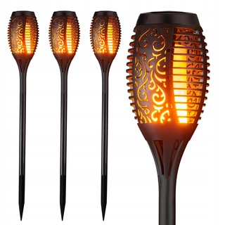 Solárna zapichovacia záhradná lampa - Zápustné solárne svietidlo Masterled black 51 cm 4 ks.