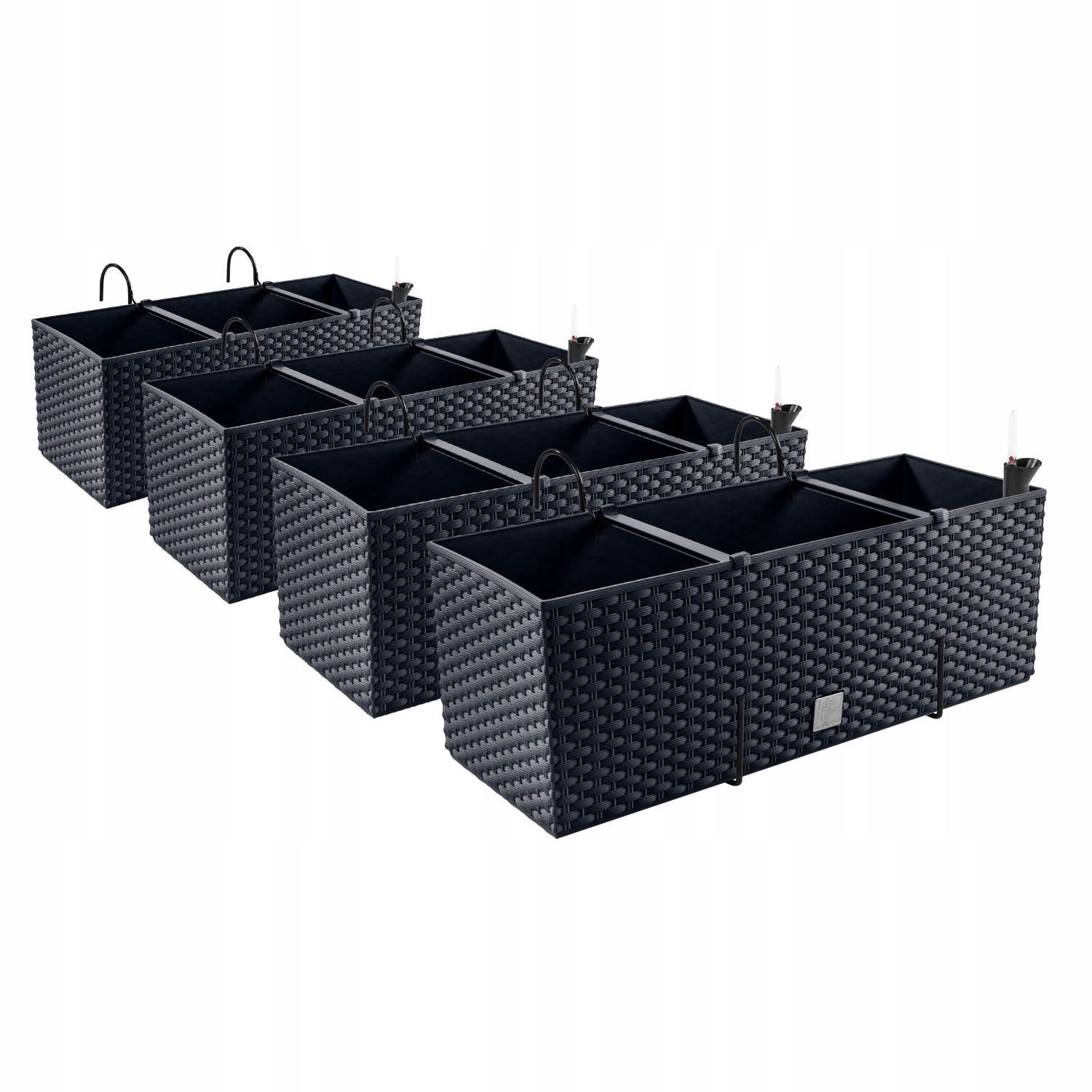 Prosperplast kvetináč 206 cm x 19,5 x 18,5 cm plastový odtieň sivej a striebornej