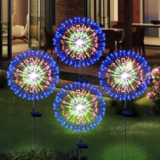 Záhradná závesná lampa - 4x Solárne ohňostrojové svetlá LED záhradné lampy