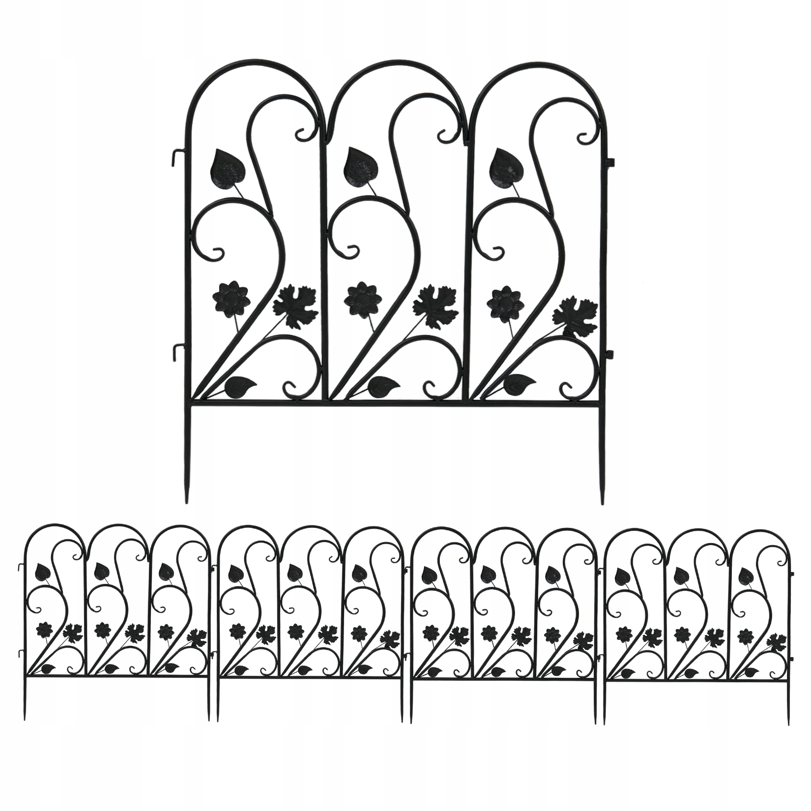 5 panelový odolný kovový záhradný plot 62 cm