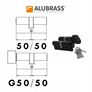 Zámok na dvere -  50/50+G50/50 Vložky Systém 1 Kľúč, čierna