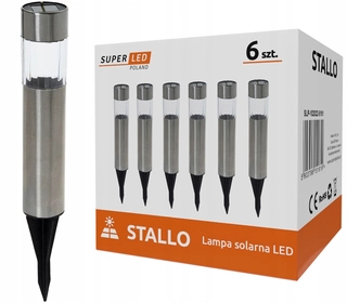 Solárna zapichovacia záhradná lampa - Solárna lampa SuperLED, strieborná, 33 cm, 6 ks.
