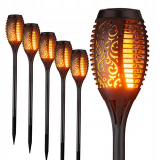 Záhradná lampa - 6x LED solárne svietidlo TORCH, efekt FIRE FLAME