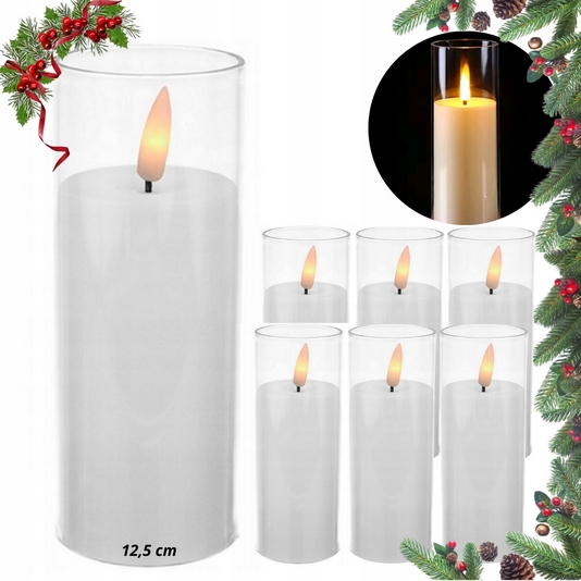 LED Sviece 6ks, Biela, Bezpečné a Ekologické Náplne do Lampiónov 12,5 cm