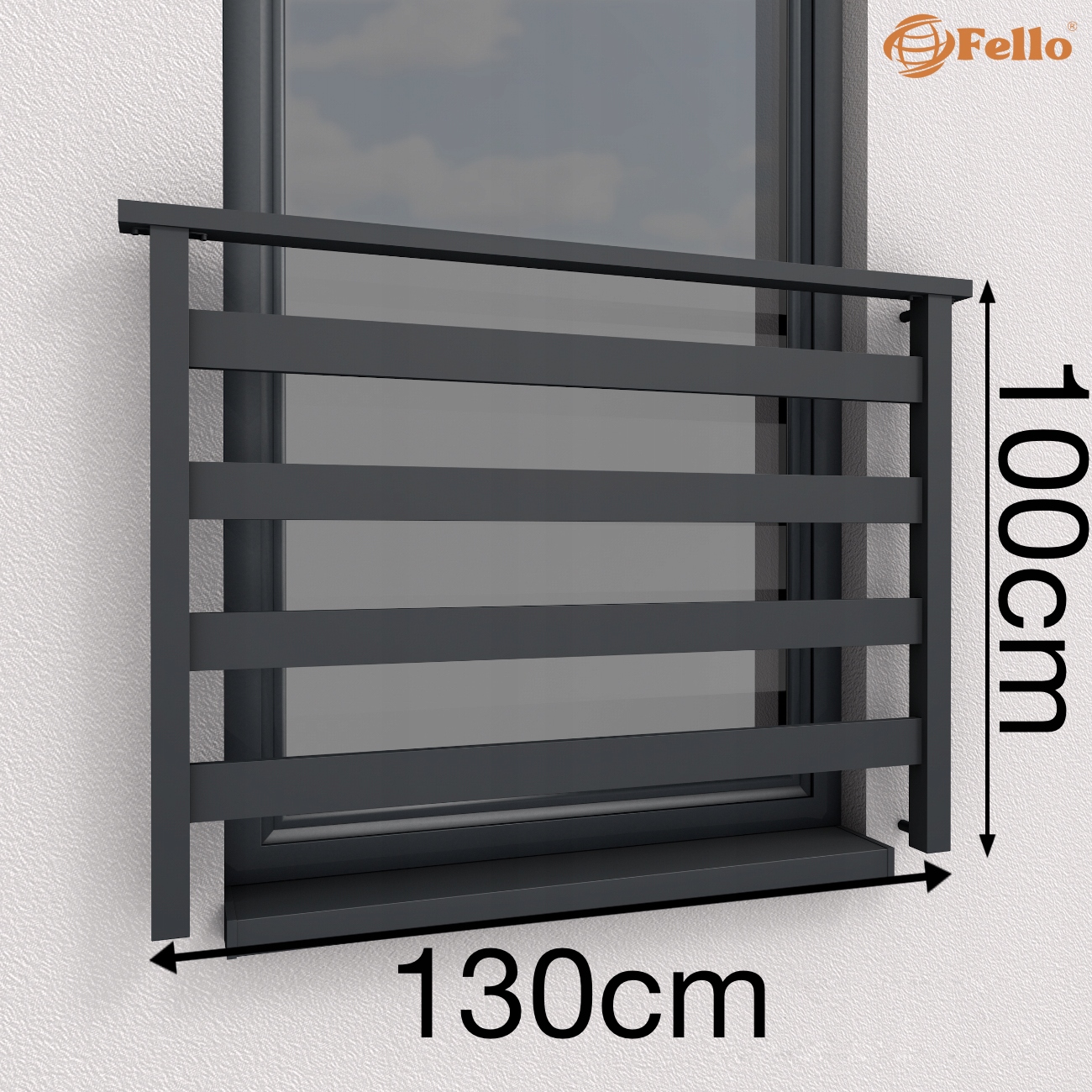 ALU BASIC Balkonová francúzska 130cm zábradlia 7016