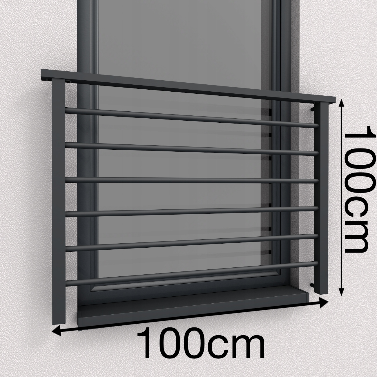 ALU LIGHT Balkónový francúzsky 100cm Balustráda RAL