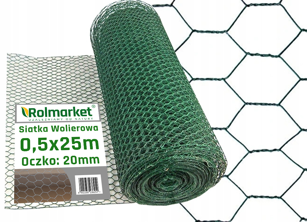 Ochranná PVC sieťka pre chovné voliéry 0,5x25m