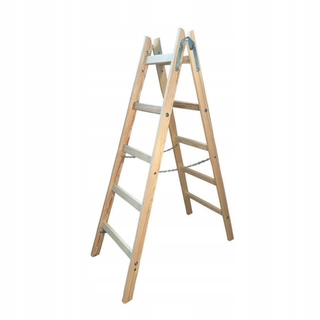 Rebrík -  Awtools drevený rebrík 2x5 stupňov 150 kg AW23036