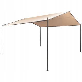 Predajný stan, altánok - Altánok, záhradný stan, 4x4 m, oceľový, béžový