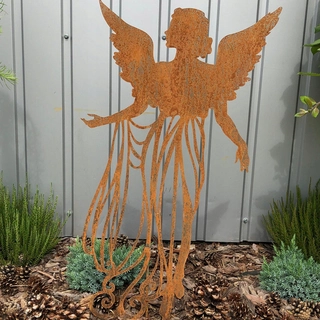Angel OpenWork Garden Ornament Priemyselná hrdza