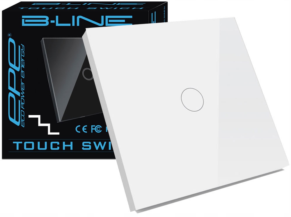 Schodiskový vypínač Touch, pod omietku B-line biela KP-3000454