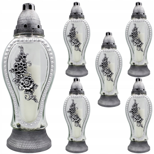 Poťnicek 6x Strieborný Kvet, 350mm, 47h - elegantný dekoračný set