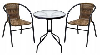 Záhradný nábytok - Balkón Záhradný set Bar Tabuľka + 2 Stoličky
