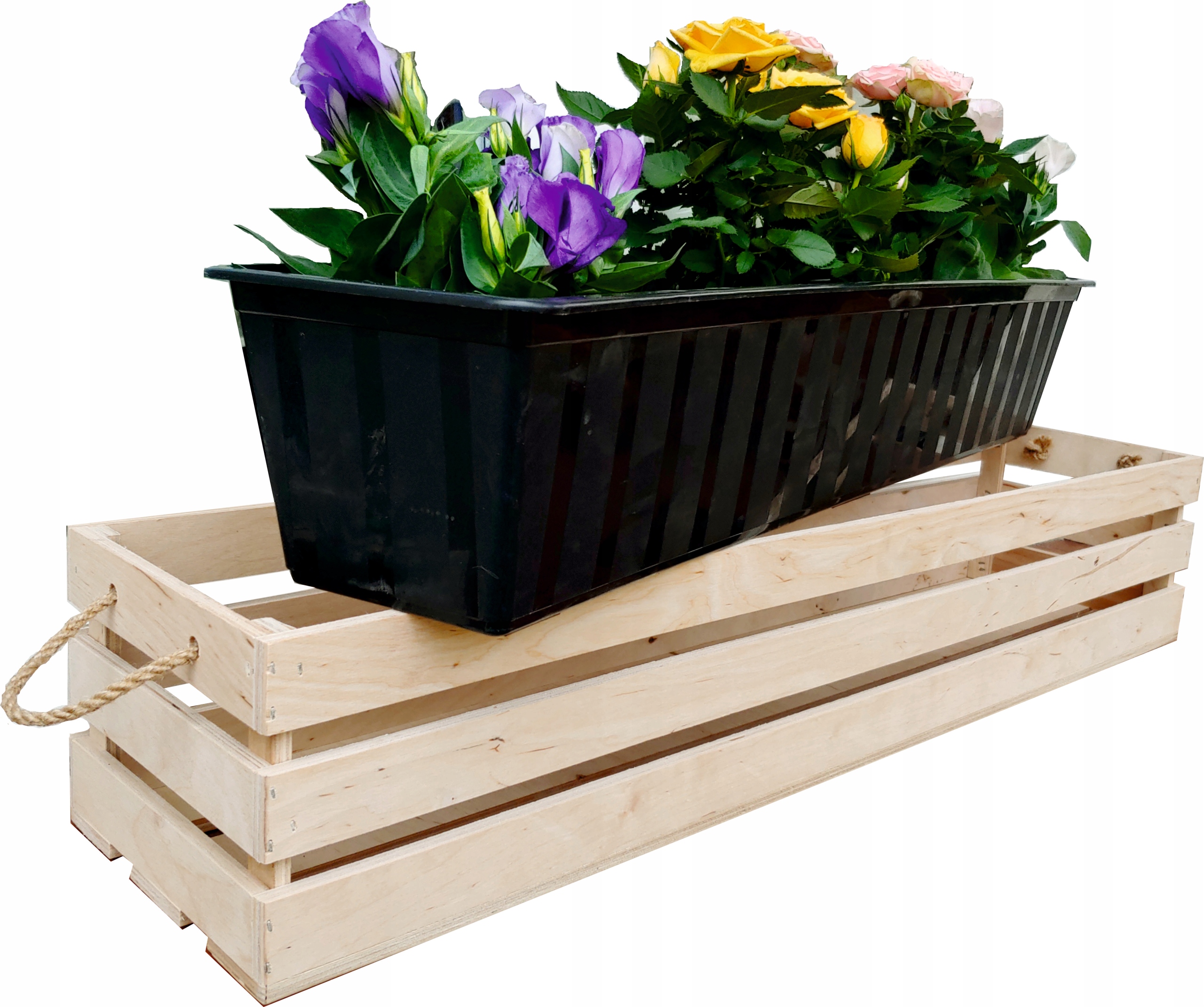 Kvetináč Land of Boxes 83 cm x 19 x 15 cm drevené odtiene hnedej a béžovej